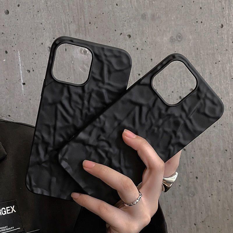 Cute Luxury Black Tin Pattern Phone Cases for iPhone 14, 13, 12 Pro Max, 11 Pro Max, X, XS Max, XR, 8 Plus, and 7 Plus - Touchy Style