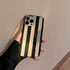 Cute Luxury Retro Glossy Striped Phone Cases for iPhone 14, 13, 12, 11 Pro Max, XR, XS, Mini, 7, 8, and 14 Plus - Touchy Style