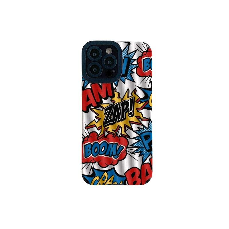 Cute Manga Color-Lettered Phone Case for iPhone 14, 13, 12, 11 Pro Max, Mini, 6S, 7, 8 Plus, X, XS, XR, and Max Models - Touchy Style