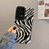 Cute Phone Case for Galaxy S24, S23, S22 Ultra, Plus, S20 FE, A54, A53, A52s, A52, A14, A33, A13, A34, A32, A51, A73, A72, A12, A22, A23 5G - Black & White Waves Design - PC06 - Touchy Style