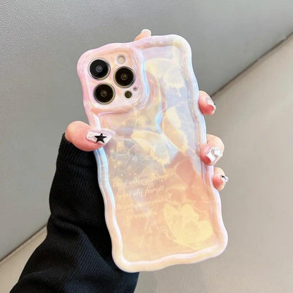 Cute Phone Case for iPhone 11 12 13 14 Pro Max: Oil Painting Gradient Butterfly Pattern - Touchy Style