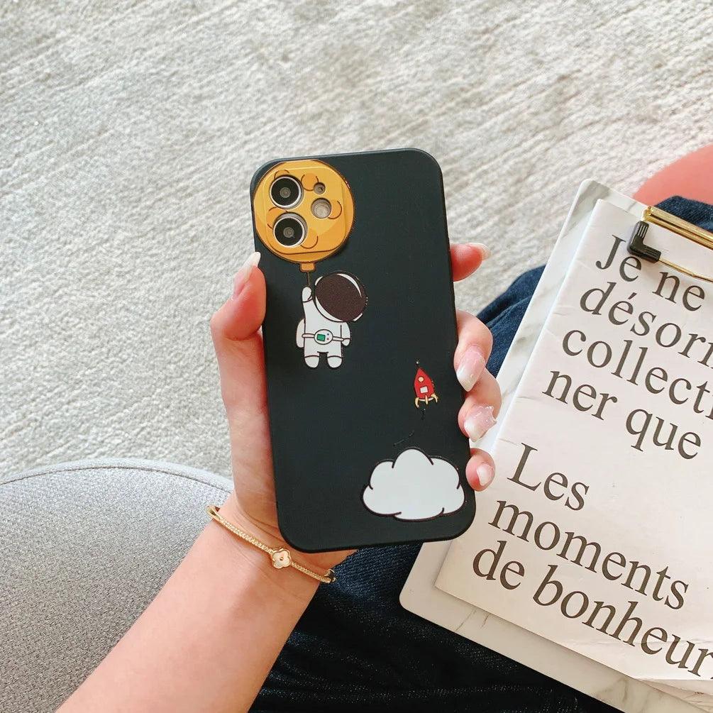 Cute Phone Case For iPhone 14 13 11 12 Pro Max XR XS Max 6s 7 8 Plus SE Astronaut Planet Cartoon Funny Soft Silicone Back Cover - Touchy Style