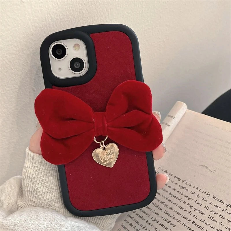 Cute Phone Case for iPhone 15, 14, 13, 12, and 11 Pro Max – 3D Bowknot Soft Back Cover – TSP452 - Touchy Style