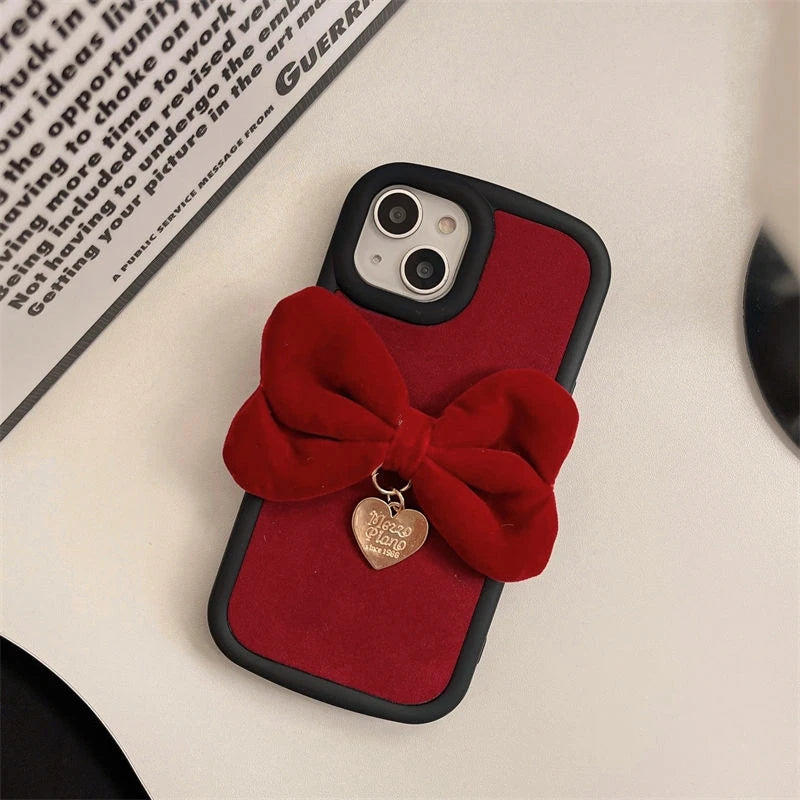 Cute Phone Case for iPhone 15, 14, 13, 12, and 11 Pro Max – 3D Bowknot Soft Back Cover – TSP452 - Touchy Style