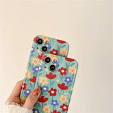 Cute Phone Case with Fairy Garden Flowers Oil Painting for iPhone 14, 13, 12, 11 Pro Max, and 14 Plus - Touchy Style