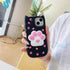 Cute Phone Cases: 3D Cat Paw Silicone Case with Stand for iPhone 15/14/13/12 Pro Max - TSP310 - Touchy Style