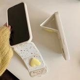 Cute Phone Cases - 3D Hearts & Flower Folding Leather Covers for iPhone 12-15 Pro Max - TSP379 - Touchy Style