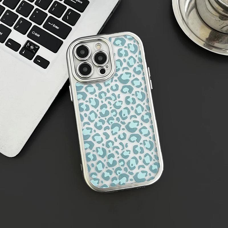 Cute Phone Cases: Black Blue Leopard Print for iPhone 15 Pro Max - TSP309 - Touchy Style