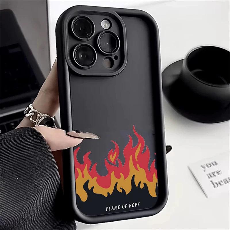 Cute Phone Cases Case For iPhone 15, 14 Pro Max, 13, 12, 11, XS Max, X, XR, 7, and 8 Plus - Red Flame of Hope - TSP237 - Touchy Style