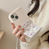 Cute Phone Cases - Flower Pattern - Folding Leather Holder Cover For iPhone iPhone 13, 14, and 15 Pro Max - TSP378 - Touchy Style