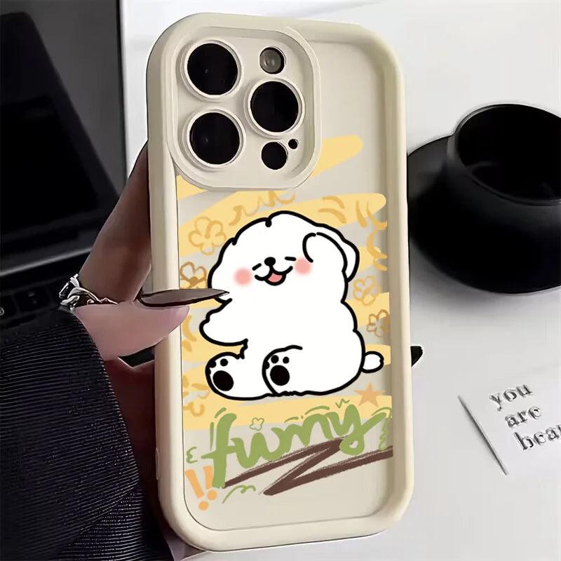 Cute Phone Cases For Galaxy A14, A34, A54, A13, A33, A53, A32, A52, S24, S23 Ultra, S22 Plus, and S21 FE - Dog Silicone Cover - TSP240 - Touchy Style