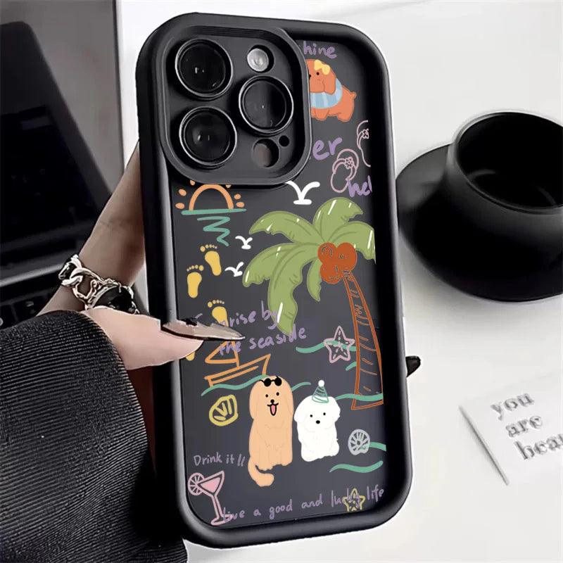 Cute Phone Cases For Galaxy A14, A34, A54, A13, A33, A53, A32, A52, S24, S23 Ultra, S22 Plus, and S21 FE - Dog Silicone Cover - TSP240 - Touchy Style