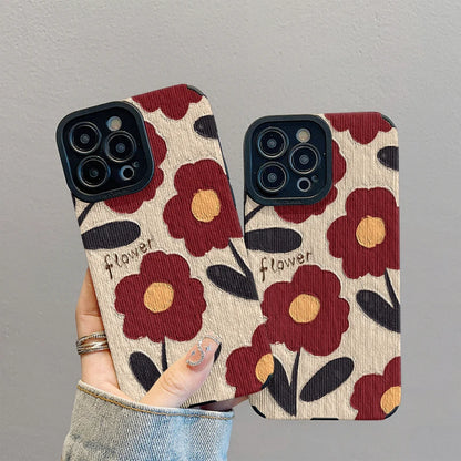 Cute Phone Cases For Galaxy A53, A52S, A52, A54, A14, A33, A13, A34, A32, A51, A73, A72, A71, A12, A22, A23, and more - Red Flowers - TSP402 - Touchy Style