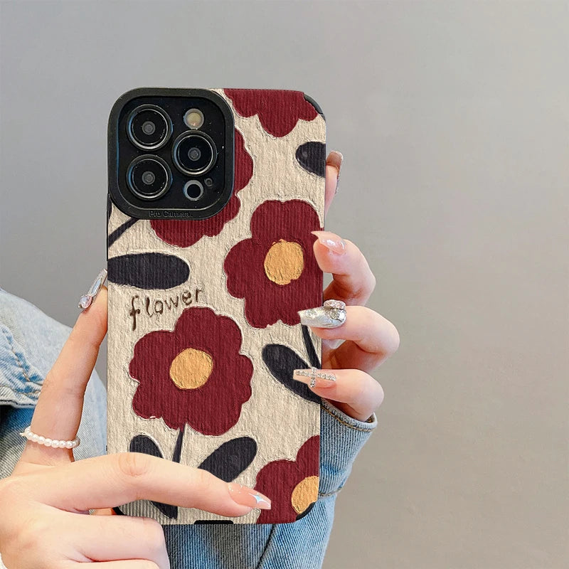 Cute Phone Cases For Galaxy A53, A52S, A52, A54, A14, A33, A13, A34, A32, A51, A73, A72, A71, A12, A22, A23, and more - Red Flowers - TSP402 - Touchy Style