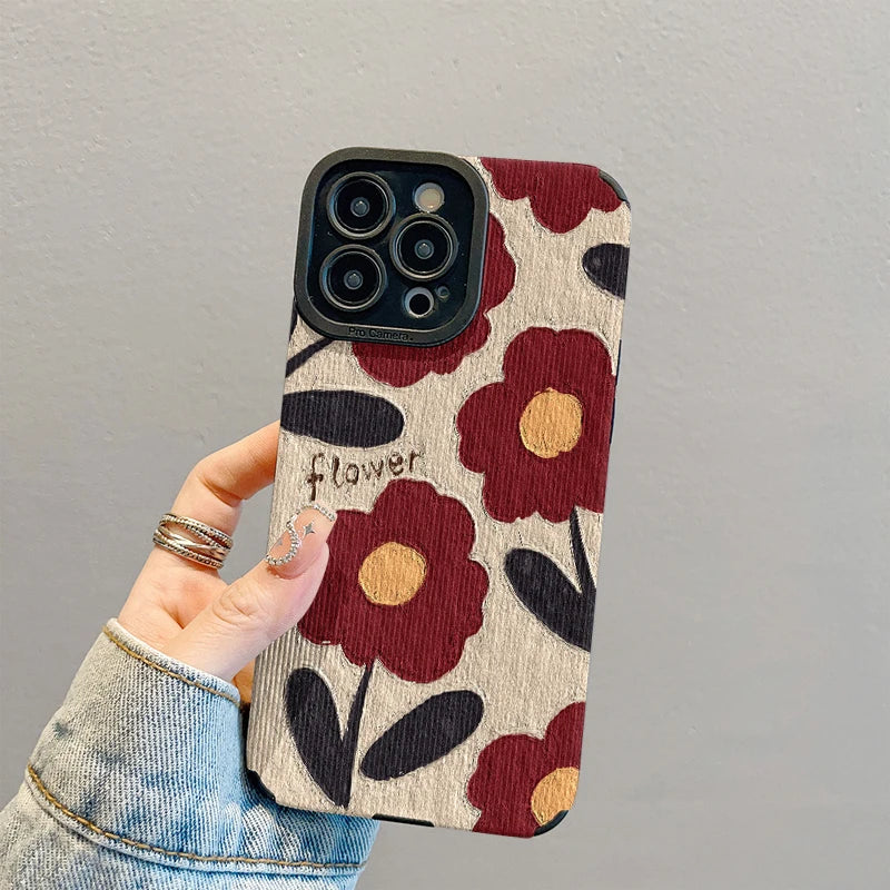 Cute Phone Cases For Galaxy A53, A52S, A52, A54, A14, A33, A13, A34, A32, A51, A73, A72, A71, A12, A22, A23, and more - Red Flowers - TSP402 - Touchy Style