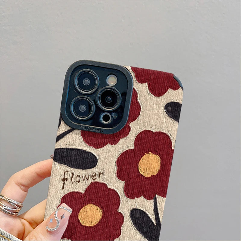 Cute Phone Cases For Galaxy A53, A52S, A52, A54, A14, A33, A13, A34, A32, A51, A73, A72, A71, A12, A22, A23, and more - Red Flowers - TSP402 - Touchy Style