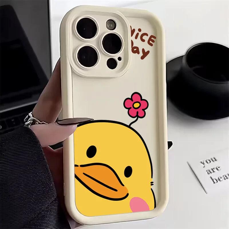 Cute Phone Cases For Galaxy A54, A14, A34, A33, A53, A32, A52, S24, S23 Ultra, S22 Plus, and S21 FE - Yellow Duck Cover - TSP234 - Touchy Style