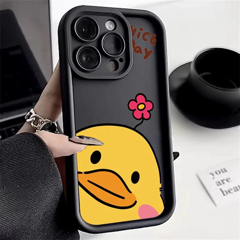 Cute Phone Cases For Galaxy A54, A14, A34, A33, A53, A32, A52, S24, S23 Ultra, S22 Plus, and S21 FE - Yellow Duck Cover - TSP234 - Touchy Style