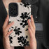 Cute Phone Cases For Galaxy S24, S23, S22 Ultra, S20 FE, A54, A14, A33, and more - Black Flowers Cover - TSP527 - Touchy Style