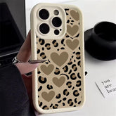 Cute Phone Cases For Galaxy S24, S23 Ultra 5G, S22 Plus, S21 FE, A15, A35, A55, A34, A54, A53, A33, and A52 - Heart Leopard Print - TSP223 - Touchy Style