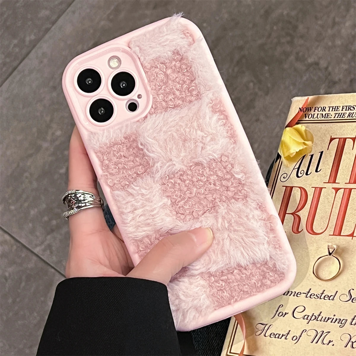 Cute Phone Cases for iPhone 11, 12, 13, 14, 15, 16 Pro Max and Plus - Fluffy &amp; Fabulous Spliced Lattice - TSP434 - Touchy Style