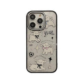 Cute Phone Cases For iPhone 11, 12, 13, 14, 15 Pro Max, and 15 Plus - White Sheep - Acrylic Cover - TSP264 - Touchy Style