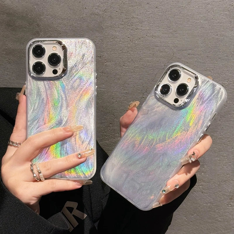 Cute Phone Cases For iPhone 11, 12, 13, 14, 15 Pro Max Plus - Camlet Pattern Laser Cover - TSP197 - Touchy Style