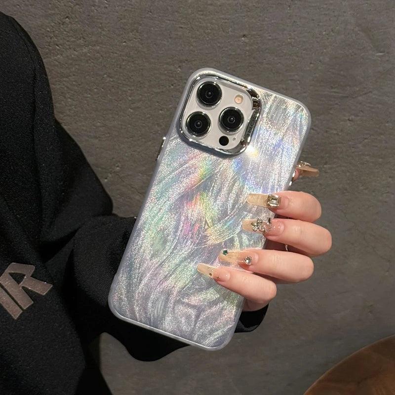 Cute Phone Cases For iPhone 11, 12, 13, 14, 15 Pro Max Plus - Camlet Pattern Laser Cover - TSP197 - Touchy Style