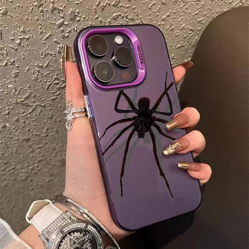 Cute Phone Cases For iPhone 11, 12, 13, 14, 15 Pro Max, XS, X, XR, 7, 8, 15 Plus, SE 2020 - Spider Matte Laser Cover - TSP236 - Touchy Style