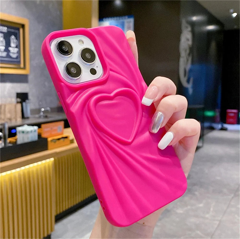 Cute Phone Cases For iPhone 11, 12, 13, 14, 15 Pro, or 16 Pro Max - Candy Heart Pattern - TSP519 - Touchy Style