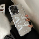 Cute Phone Cases for iPhone 11, 12, 13, 14, and 15 - Pearl Bowknot Makeup Mirror Back Cover - TSP471 - Touchy Style