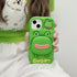 Cute Phone Cases For iPhone 11, 12, 13, 14, and 15 Pro Max - Funny 3D Big Mouth Frog - Hidden Holder - TSP273 - Touchy Style