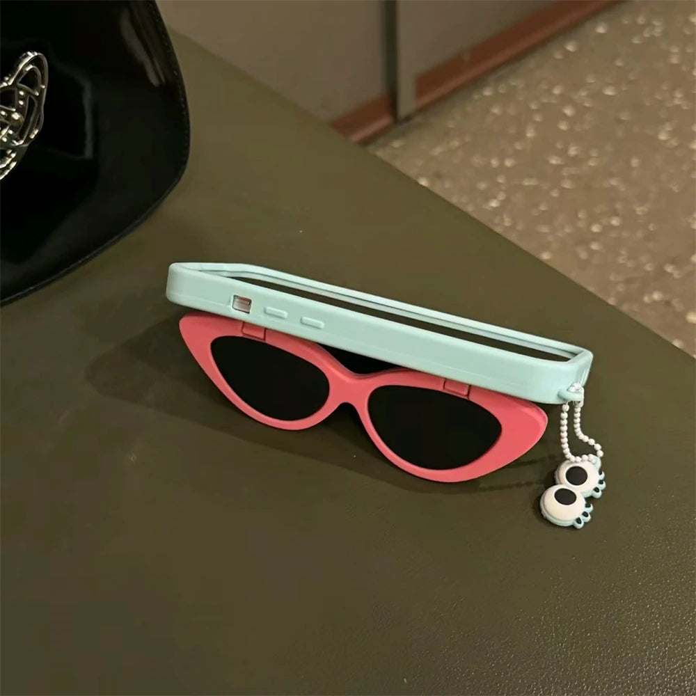 Cute Phone Cases for iPhone 11, 12, 13, 14, and 15 Pro Max - Funny 3D Sunglasses Holder - TSP457 - Touchy Style