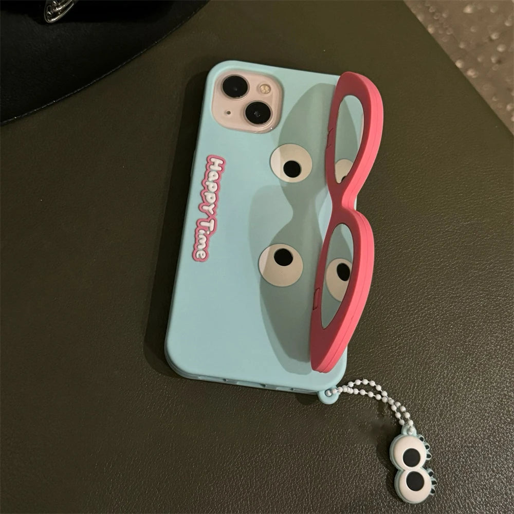 Cute Phone Cases for iPhone 11, 12, 13, 14, and 15 Pro Max - Funny 3D Sunglasses Holder - TSP457 - Touchy Style