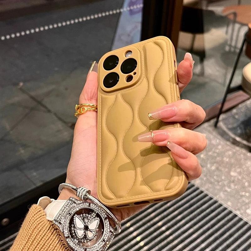 Cute Phone Cases for iPhone 11, 12, 13, 14, and 15 Pro Max models - Luxury Wavy Pattern - TSP193 - Touchy Style