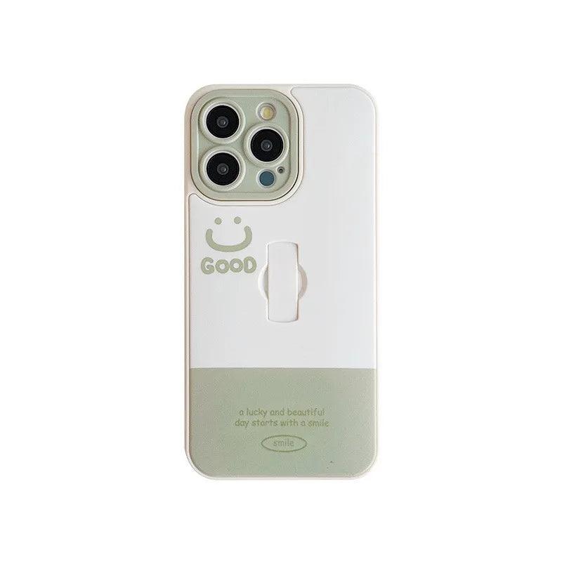 Cute Phone Cases for iPhone 11, 12, 13, 14, and 15 Pro Max - &quot;Nice Smile&quot; Words with Invisible Bracket - TSP209 - Touchy Style