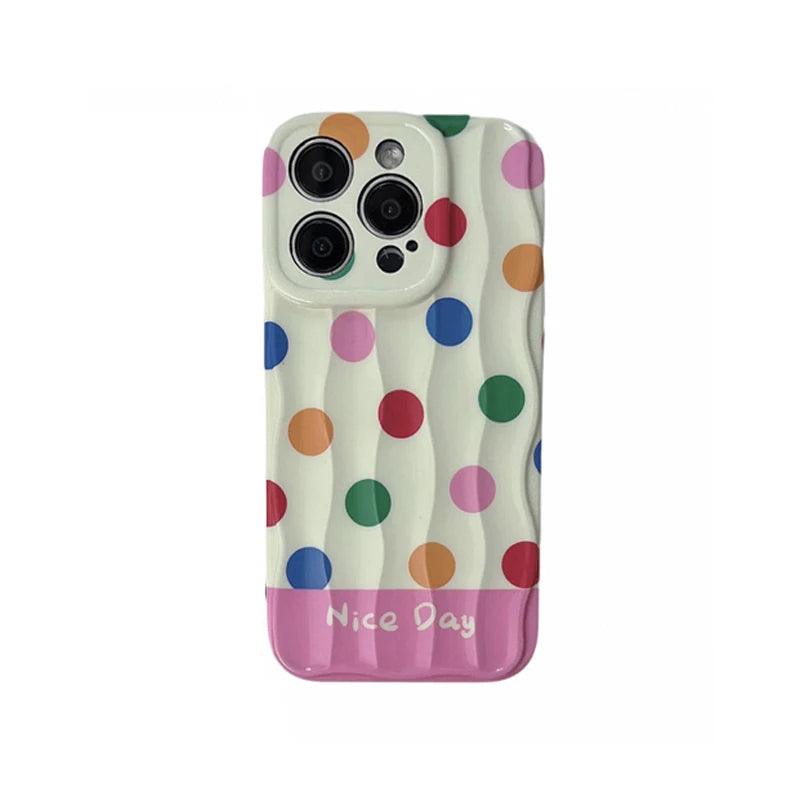 Cute Phone Cases for iPhone 11, 12, 13, 14, and 15 Pro Max - Rainbow Dots - Glossy Cover - TSP272 - Touchy Style