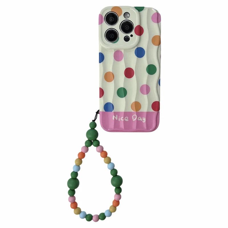 Cute Phone Cases for iPhone 11, 12, 13, 14, and 15 Pro Max - Rainbow Dots - Glossy Cover - TSP272 - Touchy Style