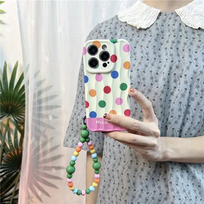 Cute Phone Cases for iPhone 11, 12, 13, 14, and 15 Pro Max - Rainbow Dots - Glossy Cover - TSP272 - Touchy Style