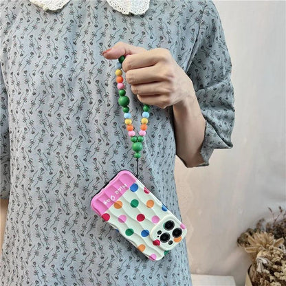 Cute Phone Cases for iPhone 11, 12, 13, 14, and 15 Pro Max - Rainbow Dots - Glossy Cover - TSP272 - Touchy Style