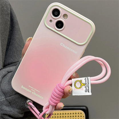 Cute Phone Cases For iPhone 11, 12, 13, 14, or 15 - Large Window Lens Protective Cover with Soft Lanyard - TSP372 - Touchy Style