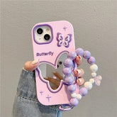 Cute Phone Cases For iPhone 11, 12, 13, 14, or 15 Pro Max - Purple Butterfly Makeup Mirror - Soft Cover - TSP254 - Touchy Style