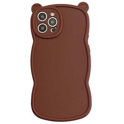 Cute Phone Cases For iPhone 11, 12, 13, 14 Pro Max, XS, XR, X, and 14 Plus - Cartoon Bear Ears - Curly Wavy Frame - TSP249 - Touchy Style