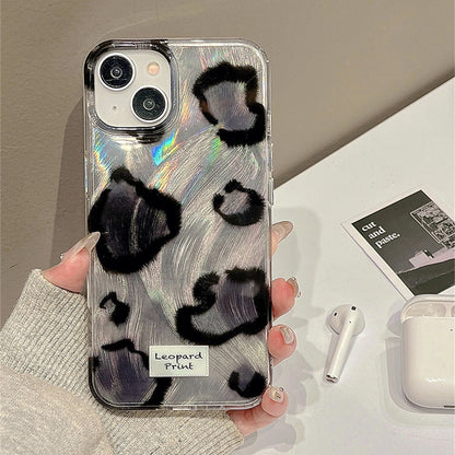 Cute Phone Cases for iPhone 11-15 Pro Max - Laser Leopard Print Bumper Cover - TSP355 - Touchy Style