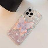 Cute Phone Cases for iPhone 11 through 15 - Butterfly Holder Stand - Shockproof Back Cover - TSP350 - Touchy Style