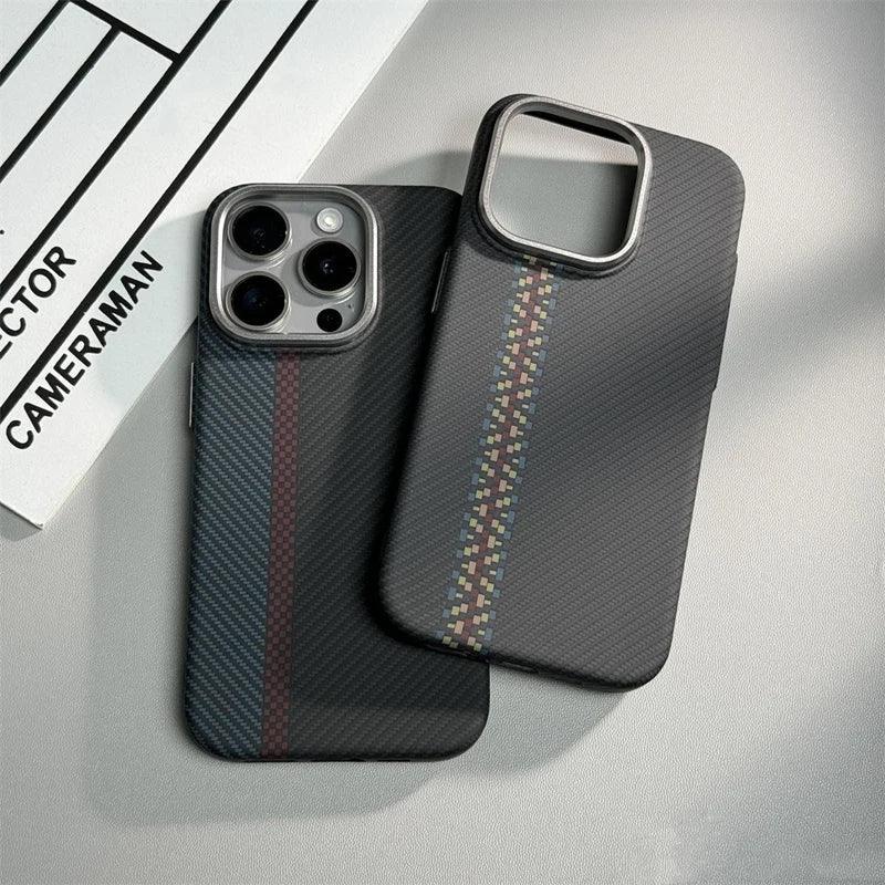 Cute Phone Cases for iPhone 12, 13, 14, 15, and Pro Max models - Carbon Fibre Hard PC Armor Cover - TSP200 - Touchy Style