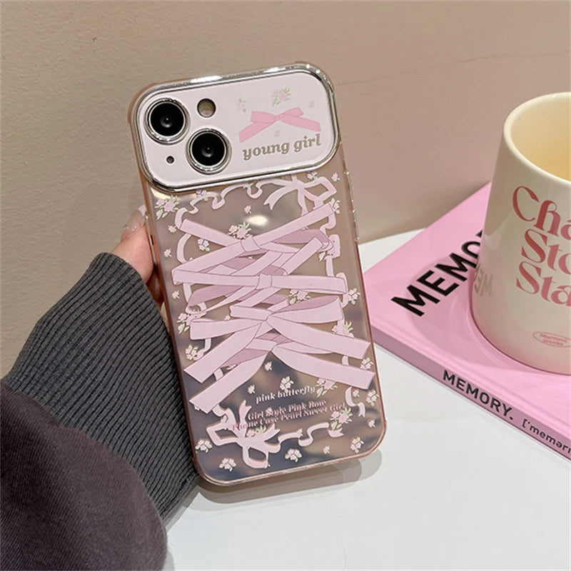 Cute Phone Cases for iPhone 12, 13, 14, and 15 Pro Max - Ribbon Bow Soft Cover - TSP462 - Touchy Style