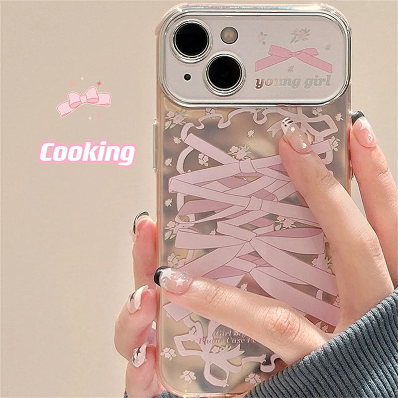 Cute Phone Cases for iPhone 12, 13, 14, and 15 Pro Max - Ribbon Bow Soft Cover - TSP462 - Touchy Style