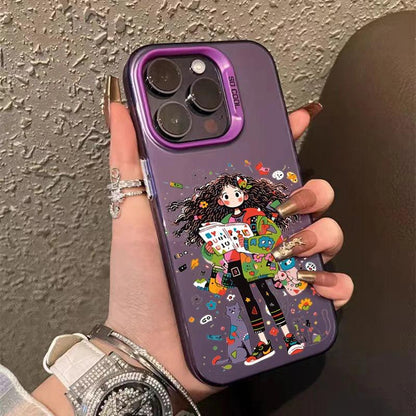 Cute Phone Cases For iPhone 13, 14, 11, 12, 15 Pro Max, SE, 7, 8 Plus, X, X, XR, and XS Max - Art Graffiti Girl Pattern - TSP243 - Touchy Style