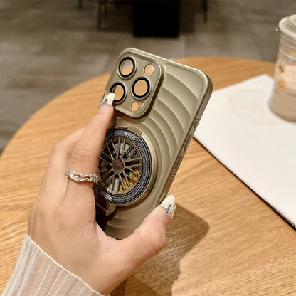 Cute Phone Cases For iPhone 13, 14, 15, and 15 Pro Max models - Wave Ripple Gyroscopic Bracket Cover - TSP525 - Touchy Style